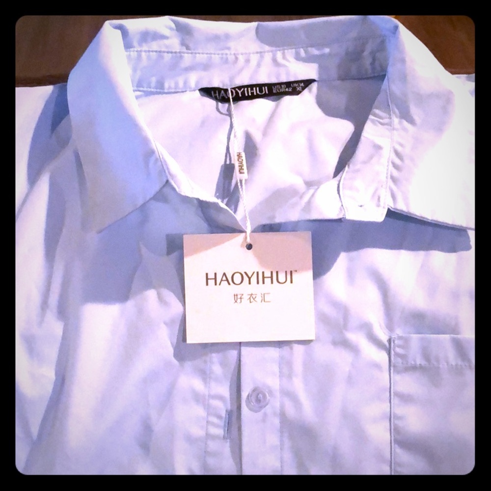 Blouse dress, light blue button down